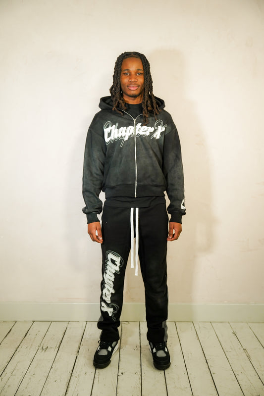 Black Zipped Tracksuit