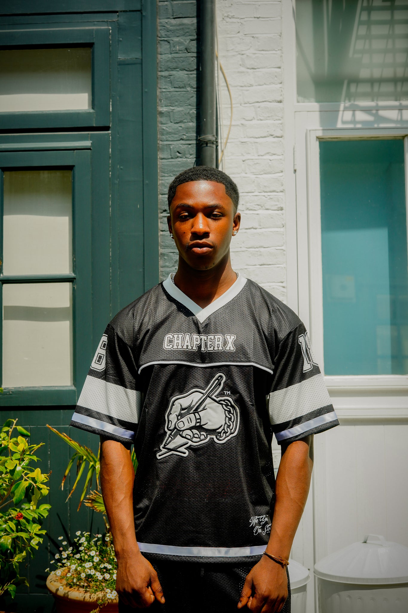 Black Mesh Jersey Set